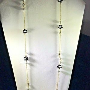 Kate Spade Royal Treatment Necklace Gold Black 32"